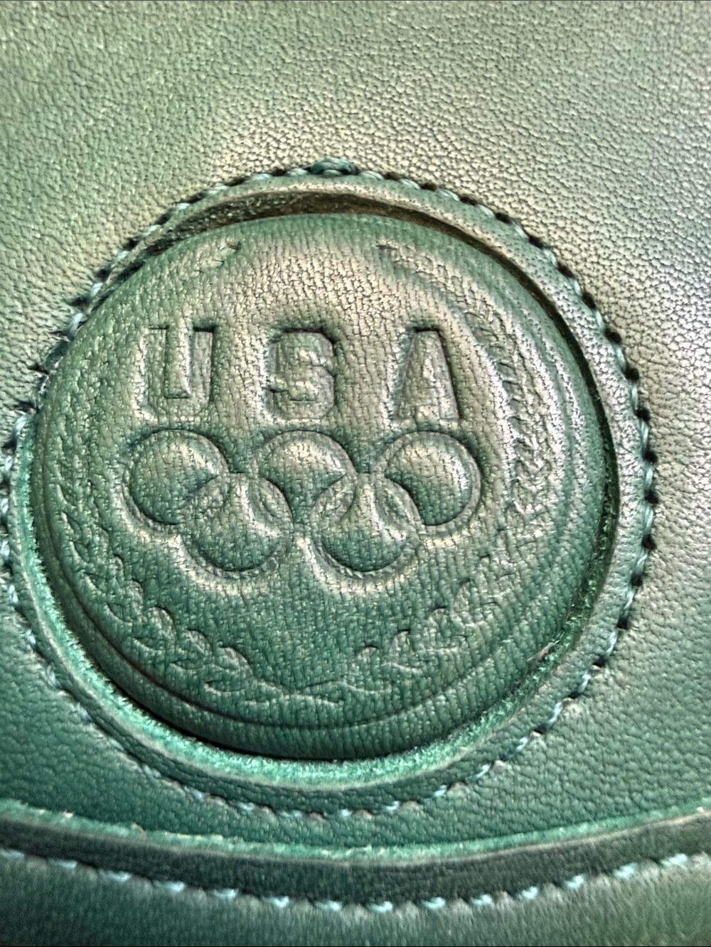 VINTAGE COACH USOC TOURIST POUCH 657(6908) JADE GREEN OLYMPIC GAMES COLLECTION - Picture 2 of 9